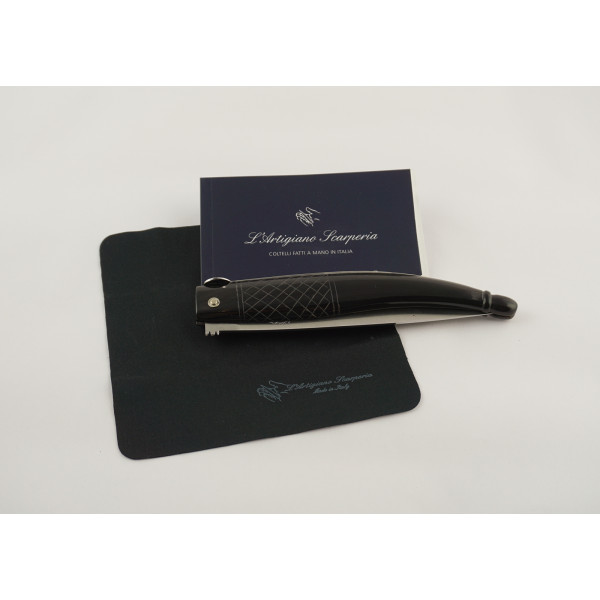 Coltello Antico Romano Lavorato - Coltelli dell'Artigiano - Scarperia - Manico in Corno di Bufalo  - Made in Italy