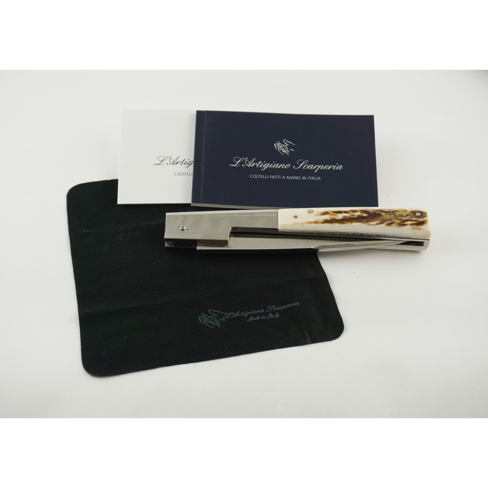 Coltello Storico Genovese - Coltelli dell'Artigiano - Scarperia - Manico in Corno di Cervo - Made in Italy