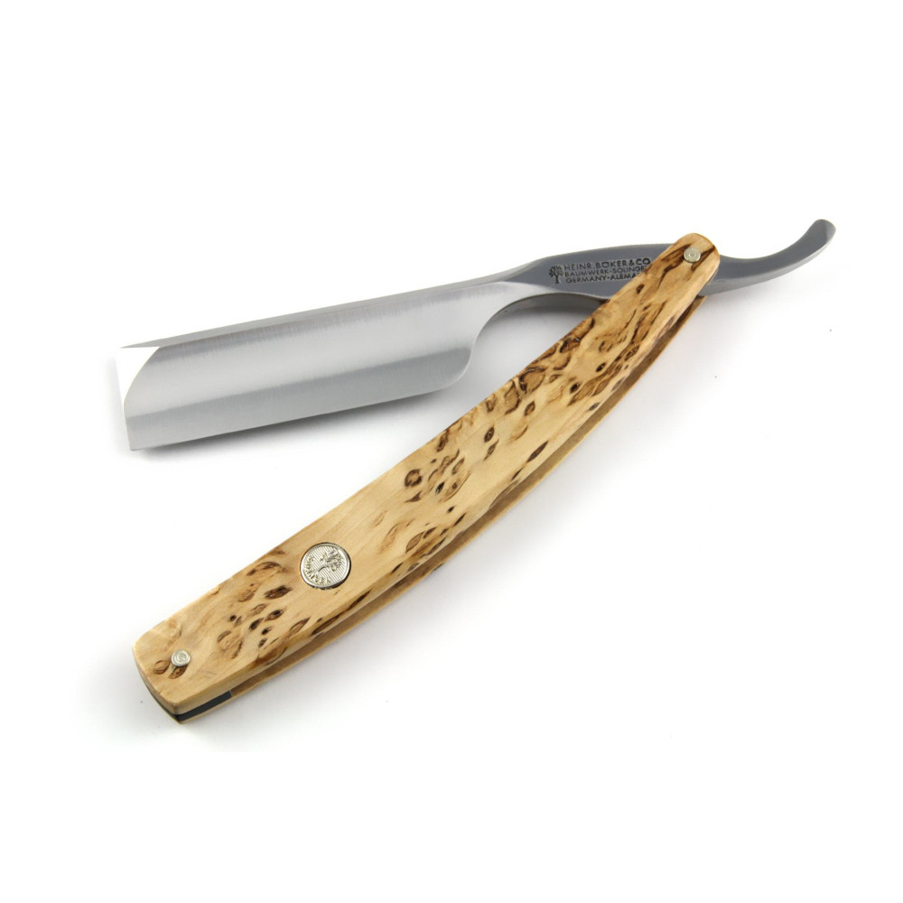 Rasoio a mano libera 6/8 manico in betulla "The Celebrated Maserbirke" - Boker Rasoio a mano libera 6/8 manico in betulla "The Celebrated Maserbirke" - Boker