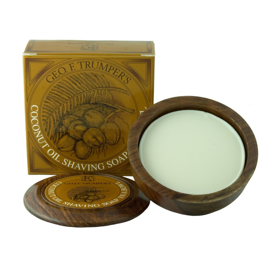 Coconut Oil Shaving Soap Wooden Bowl 80 g - Geo F. Trumper Coconut Oil Shaving Soap Wooden Bowl 80 g - Geo F. Trumper