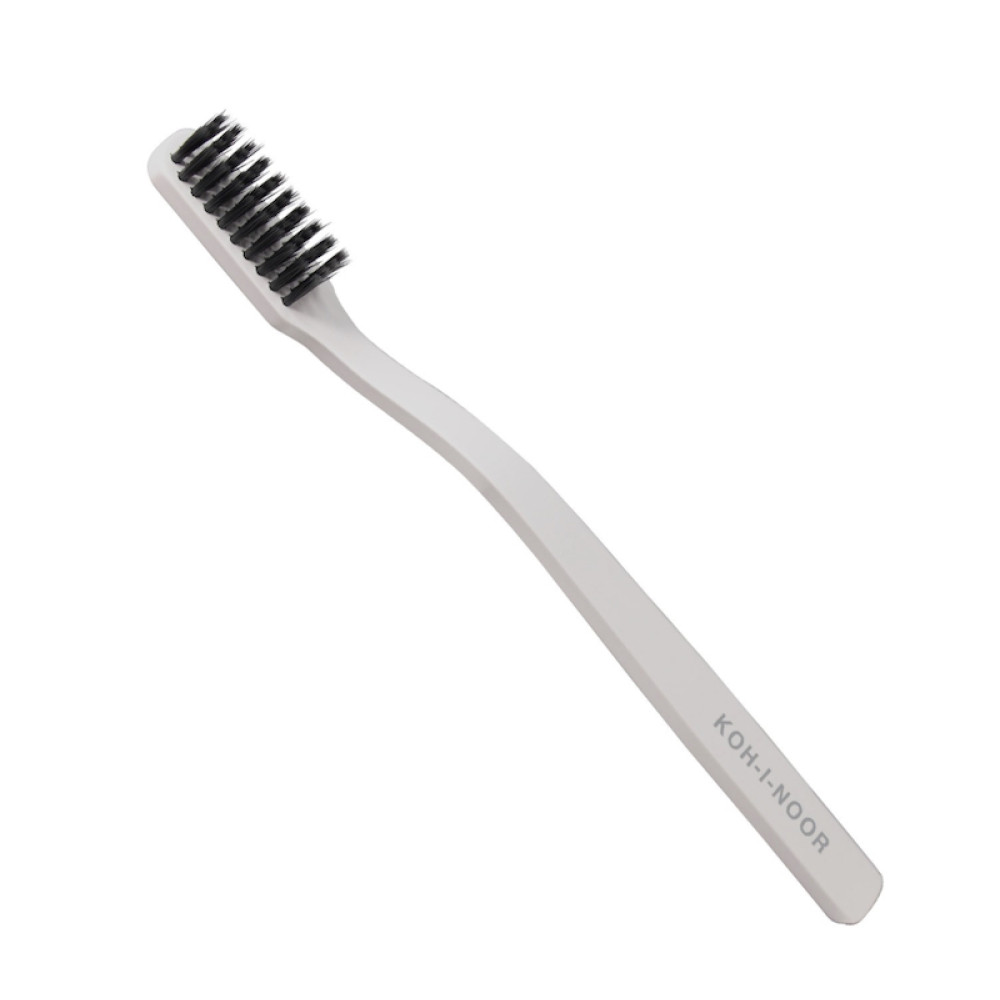 Koh-I-Noor Spazzolino da Denti Bianco, Setole Sintetiche ai Carboni Attivi, Manici riciclati