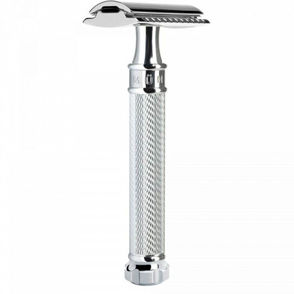 Rasoio di Sicurezza liscio manico lungo in ottone cromato R89TWIST