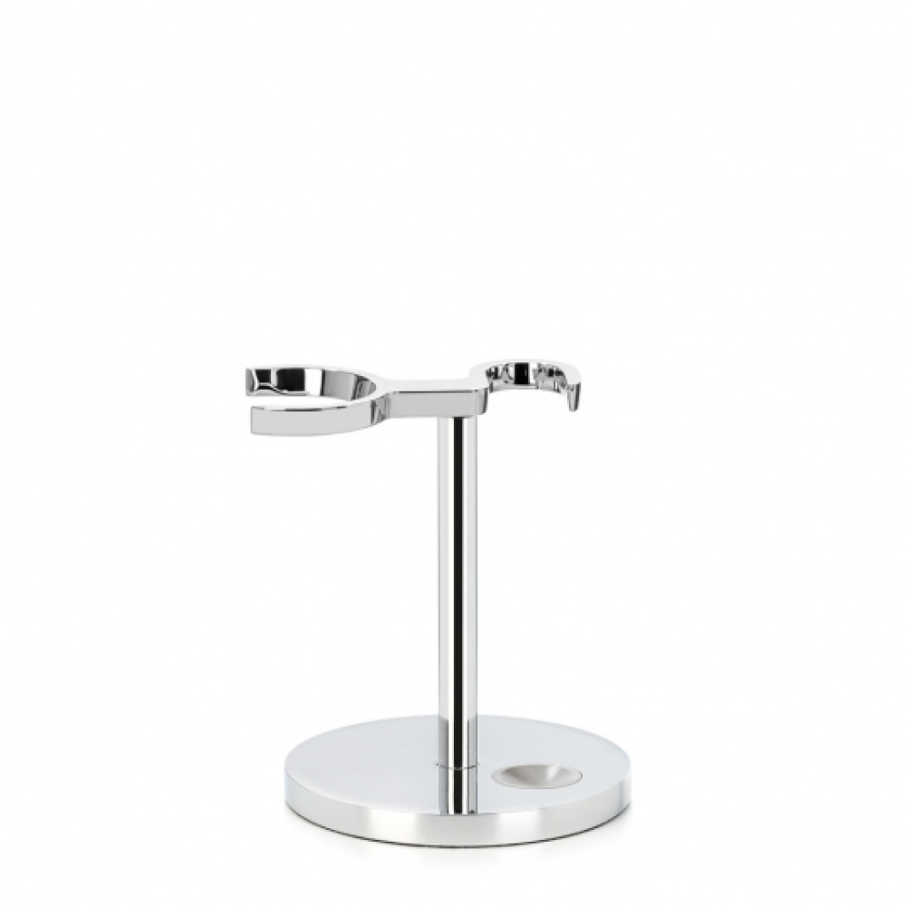 Porta rasoio e pennello in ottone cromato h 8 cm base 7 cm 