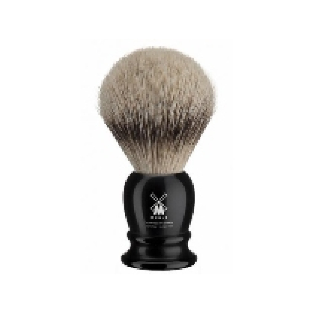 Pennello da barba in tasso manico in resina nera 99K256 Pennello da barba in tasso manico in resina nera 99K256