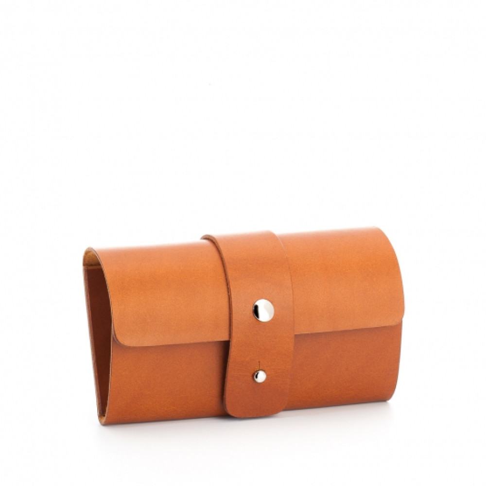 Set viaggio Fusion e Pennello con astuccio in pelle marrone chiaro