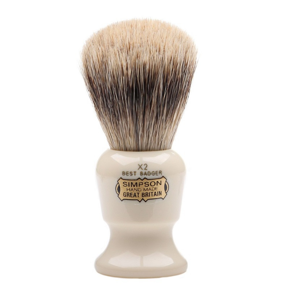 COMMODORE X2 Best Badger Pennello da barba in tasso manico in resina avorio Simpsons COMMODORE X2 Best Badger Pennello da barba in tasso manico in resina avorio Simpsons