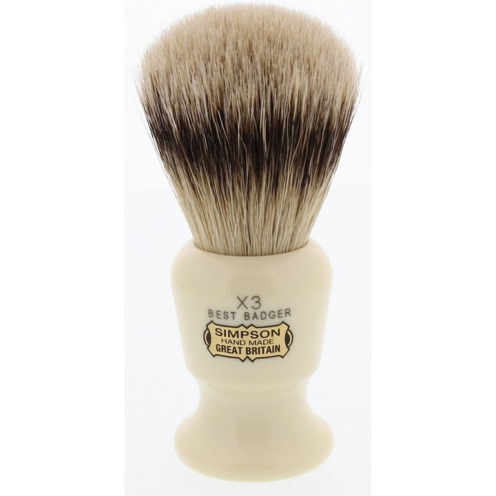 COMMODORE X3 Best Badger Pennello da barba in tasso manico in resina avorio Simpsons