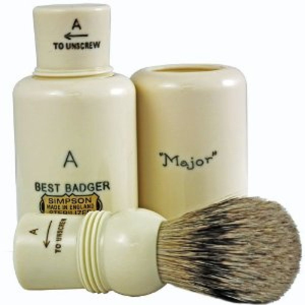 THE MAJOR Best Badger Pennello da barba in tasso manico in resina avorio Simpsons 