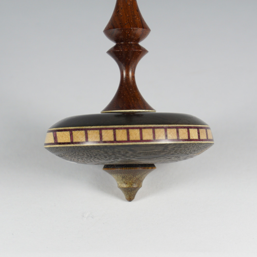 Spinning Top In  swamp oak And Maple Woods - Luciano Molinari - Molieba Artisan - Preattoni Exclusive Spinning Top In  swamp oak And Maple Woods - Luciano Molinari - Molieba Artisan - Preattoni Exclusive